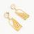gold plated matte leaf cutout statement earrings