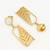 gold plated matte leaf cutout statement earrings