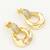 gold plated glossy dome hoop earrings with american diamond studded top