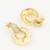 gold plated glossy dome hoop earrings with american diamond studded top