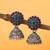 silver plated green & maroon traditional jhumka earrings for women