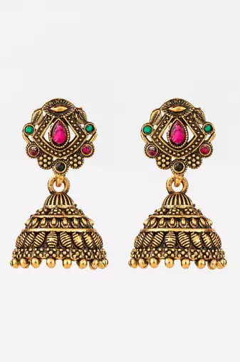 gold plated traditional jhumka earrings for women & girls