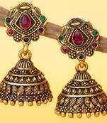 gold plated traditional jhumka earrings for women & girls