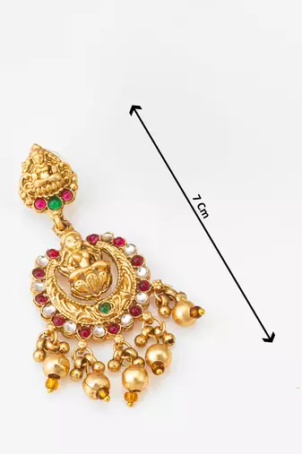 lakshmi temple chandbali earrings with kundan stones