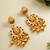 lakshmi temple chandbali earrings with kundan stones