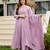 Lavender embroidered cp vichitra anarkali suit set with dupatta for women