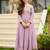 Lavender embroidered cp vichitra anarkali suit set with dupatta for women