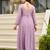 Lavender embroidered cp vichitra anarkali suit set with dupatta for women
