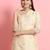 Floral embroidered silk round neck kurta trouser and dupatta set