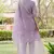 Floral embroidered silk round neck kurta trouser and dupatta set