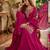 Rani pink premium chinon beads work suit set