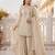 Cream crunchy silk embroidery sequence work palazzo set