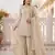 Cream crunchy silk embroidery sequence work palazzo set