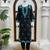 Black roman silk thread work kurta pant set