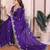 Women’s Purple Embroidered Saree