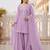 Lavender crunchy silk embroidery sequence work palazzo set