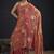 Orange polka butti work tissue silk saree with matching blouse piece