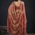 Orange polka butti work tissue silk saree with matching blouse piece