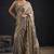 Golden polka butti work tissue silk saree with matching blouse piece