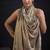 Golden polka butti work tissue silk saree with matching blouse piece