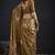 Mustard polka butti work tissue silk saree with matching blouse piece