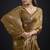 Mustard polka butti work tissue silk saree with matching blouse piece