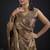 Brown polka butti work tissue silk saree with matching blouse piece
