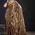 Golden polka butti work tissue silk saree with matching blouse piece