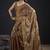 Golden polka butti work tissue silk saree with matching blouse piece