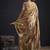 Golden polka butti work tissue silk saree with matching blouse piece