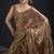 Golden polka butti work tissue silk saree with matching blouse piece