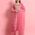 Floral embroidered silk blend round neck kurta trouser and dupatta set