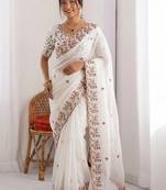 Designer Party Wear Floral Embroidery Saree