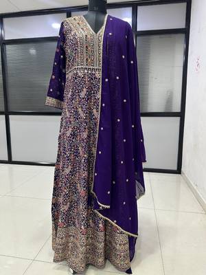 Violet embroidery codding & sequin anarkali - free size 3