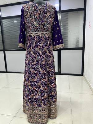Violet embroidery codding & sequin anarkali - free size 4