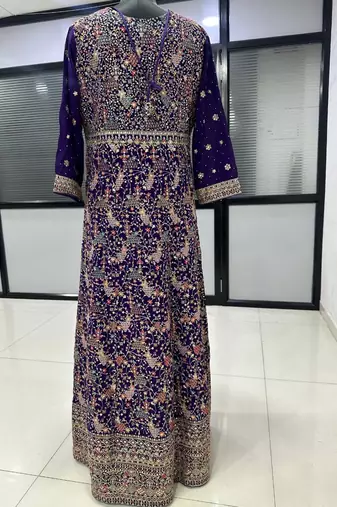 Violet embroidery codding & sequin anarkali - free size