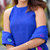 Royal Blue Cotton Kurta Pant Set with Contrast Dupatta