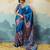 purple  satin printed saree