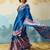 purple  satin printed saree