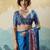 purple  satin printed saree