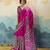 pink  satin printed saree