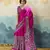 Pink pure modal satin printed saree