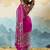 pink  satin printed saree