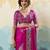 pink  satin printed saree