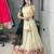 rama green silk blend zari weaving anarkali lehenga choli