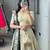 rama green silk blend zari weaving anarkali lehenga choli