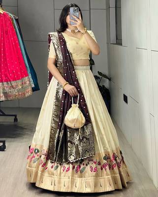 wine silk blend zari lehenga choli 2