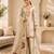 Cream zapan satin silk sequence work plazzo suit set