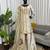 Cream zapan satin silk sequence work plazzo suit set