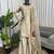 Cream zapan satin silk sequence work plazzo suit set